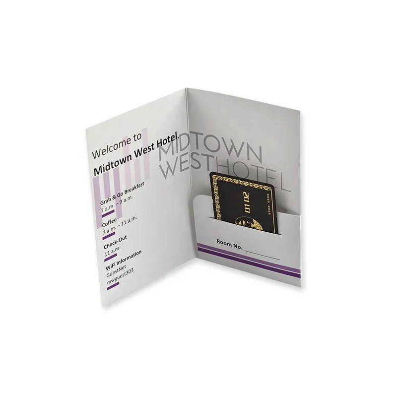 Customized design sim card holder Eco friendly matte laminated art paper hotel room key holder