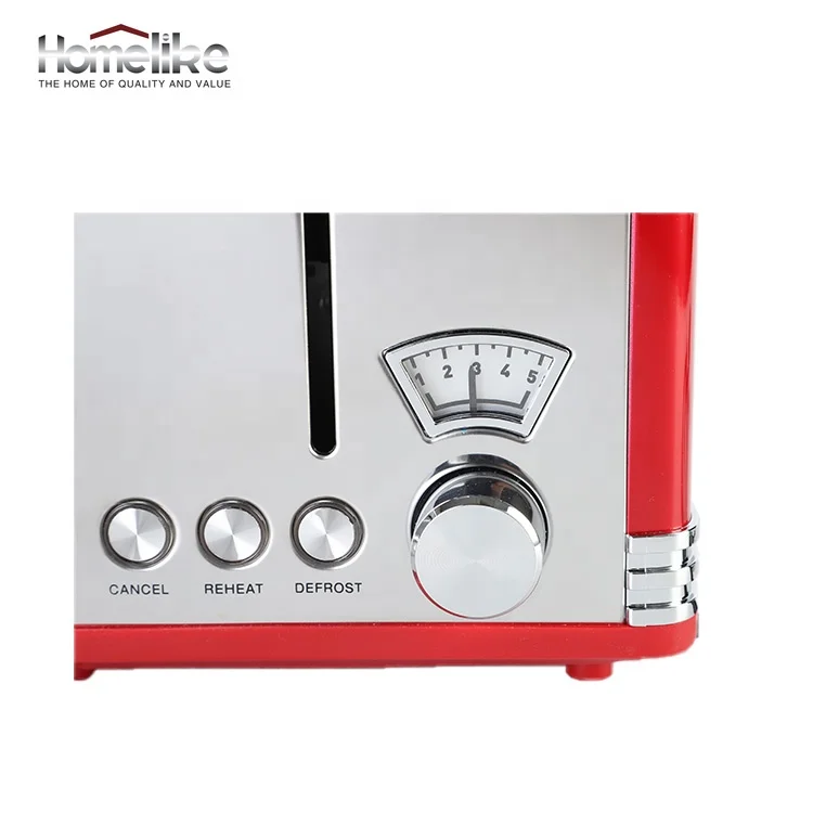  Removable Crumb Tray 4 Slice Toaster Stainless Steel Retro Toasters with 1.5 inch Wide