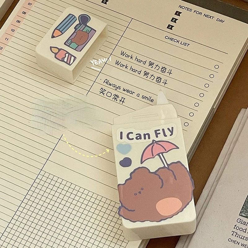 Cartoon cute large capacity pure white correction tape creative DIY sticker student correction tape set 5 ps
