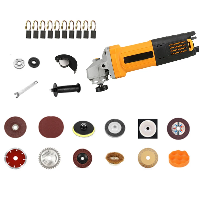 Эффективные режущие диски 7,5 а 4-1/2 дюйма, откидной диск, дополнительная ручка, мощная угловая шлифовальная машина с шлифовальными кругами