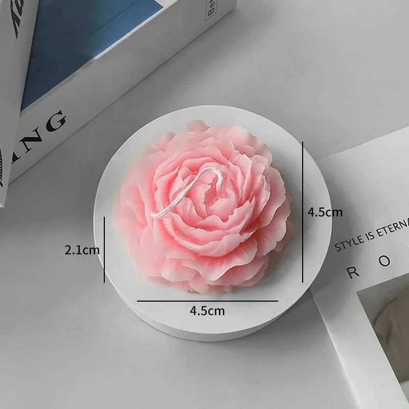 Wholesale decorative flower aromatherapy peony shaped flower scented candle for wedding home decor