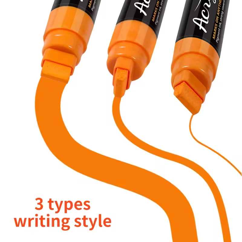 C0955 Paint Markers Jumbo Colored 15mm Felt Tips Acrylic Paint Pens for Rock Painting Stone Ceramic Glass Wood and Canvas Window