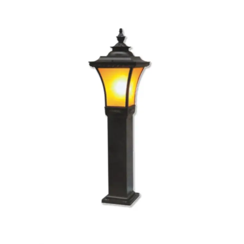 Factory Wholesale Classical Outdoor Column Led Solar Power Stone Pillar Light