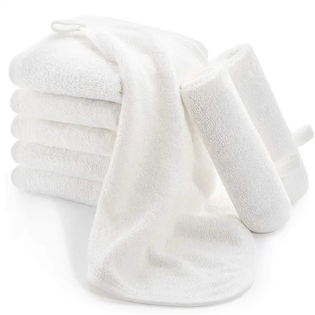 Eco Friendly 100% Organic Bamboo Fiber Bath Face Towel Soft Absorbent Natural Bamboo Newborn Baby Washcloth