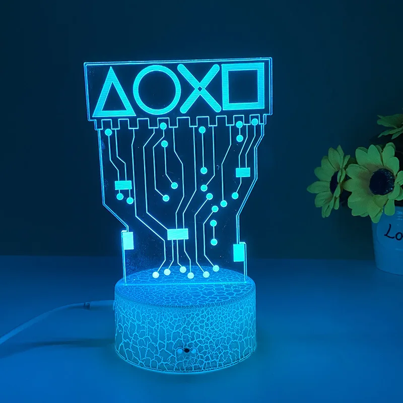Персонализированная 3D игровая комната настольная лампа значок консоль светодиодная прикроватная