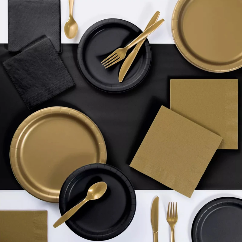 
Birthday party design custom disposable paper plates and tray 