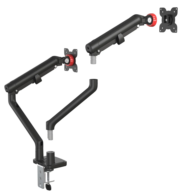 AUKI Heavy Duty Monitor Arm Dual Aluminum Black VESA Mount Black Dual Monitor Arm Fits 32inch