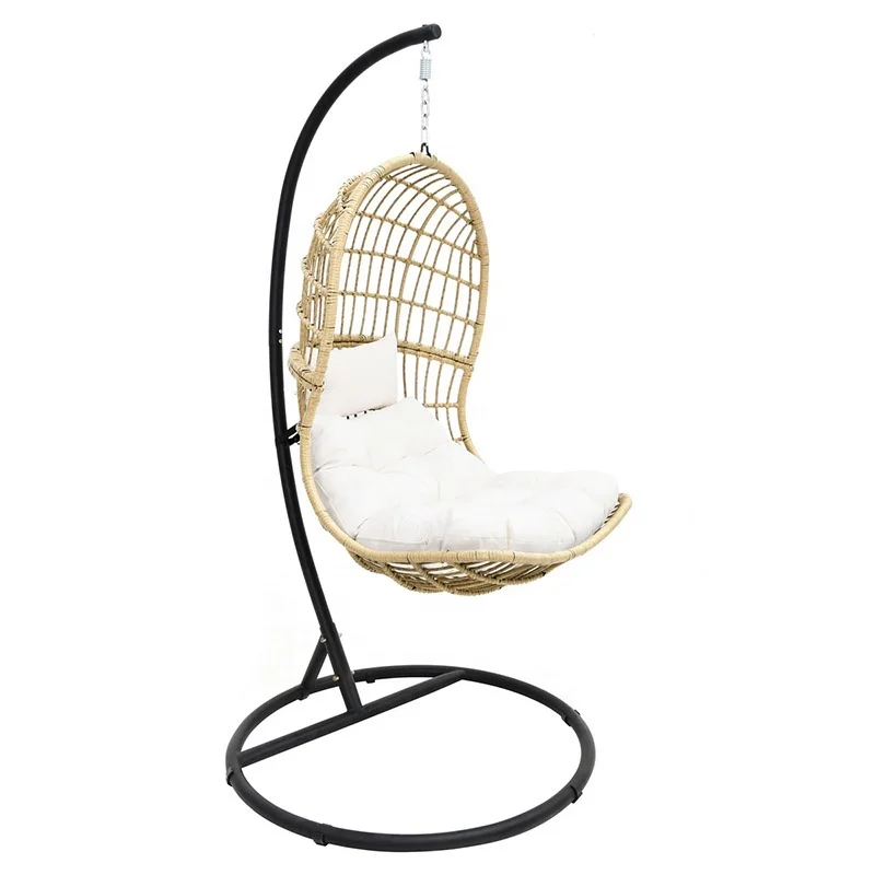 
HANNA Wholesale Wicker Rattan White Egg Hanging Pod Chair 