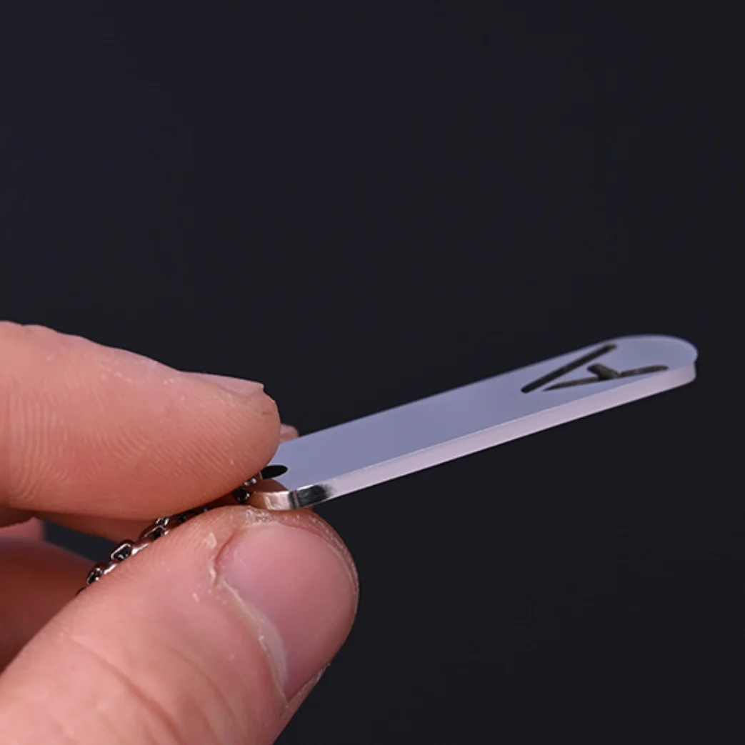 Personalized stainless steel long chain high polish laser cut hollow A-Z initial letters dog tag necklaces for men