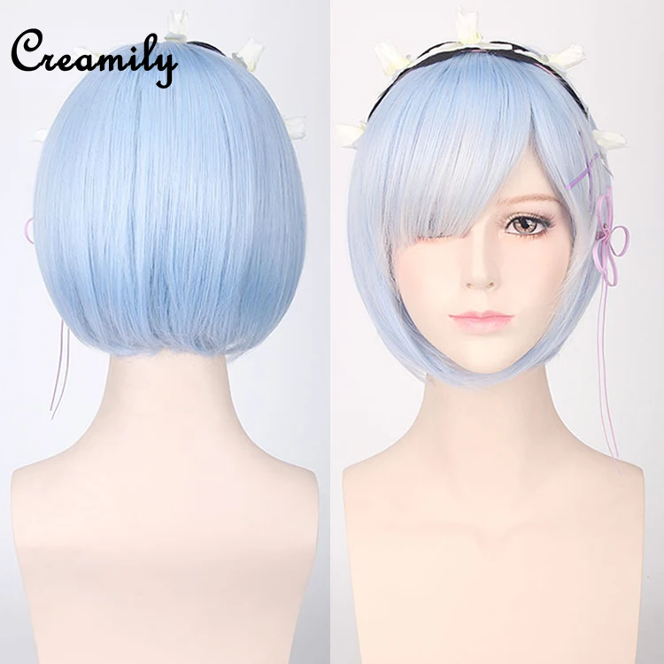 Wholesale Synthetic Hair Rem cosplay wigs for girls,blue/pink wig Short Bob Synthetic Wigs
