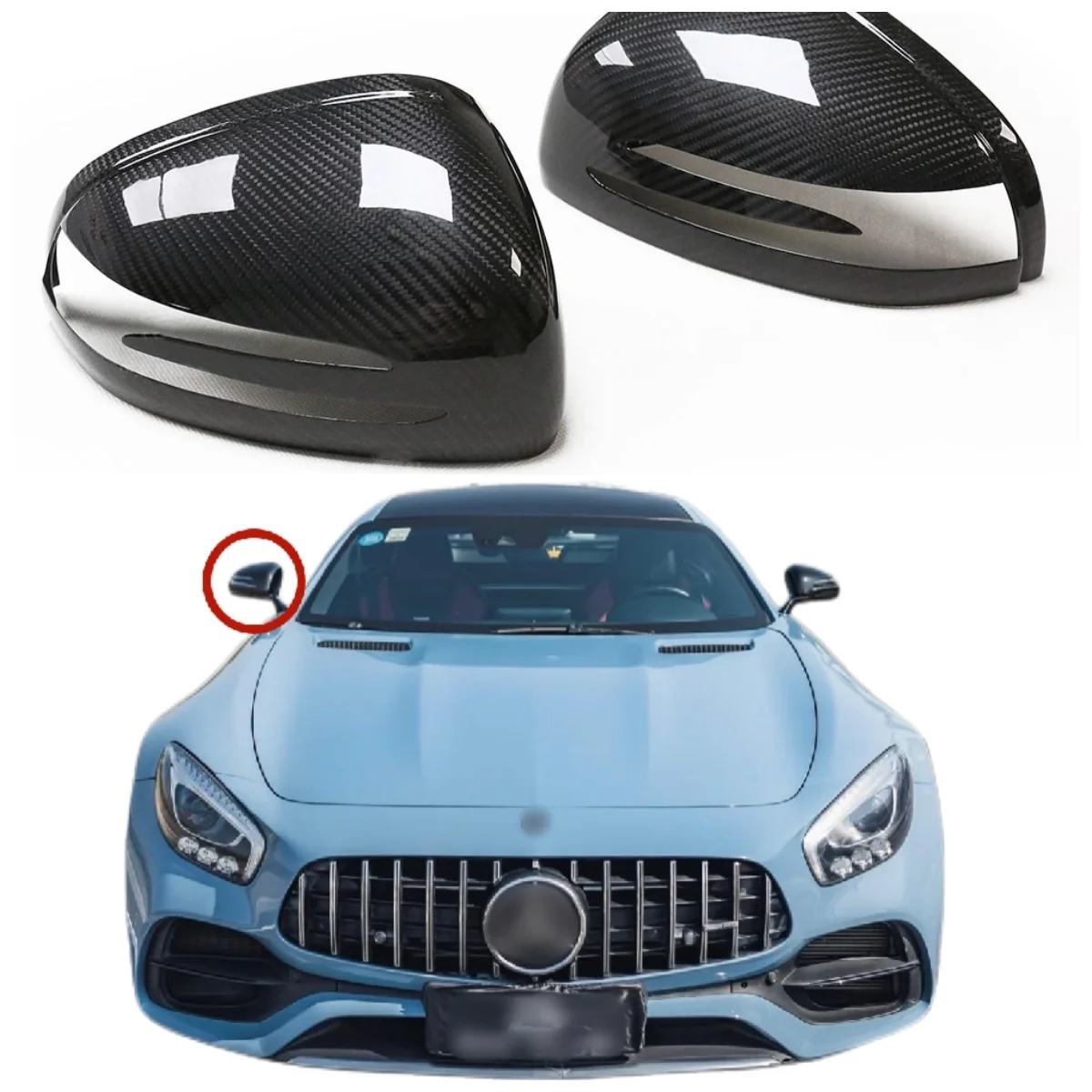 Prepreg 3K чехол для зеркала заднего вида из углеродного волокна для Mercedes-benz AMG GT SLK R172 SLC R197 SL R231 2012 + Сухой Карбон