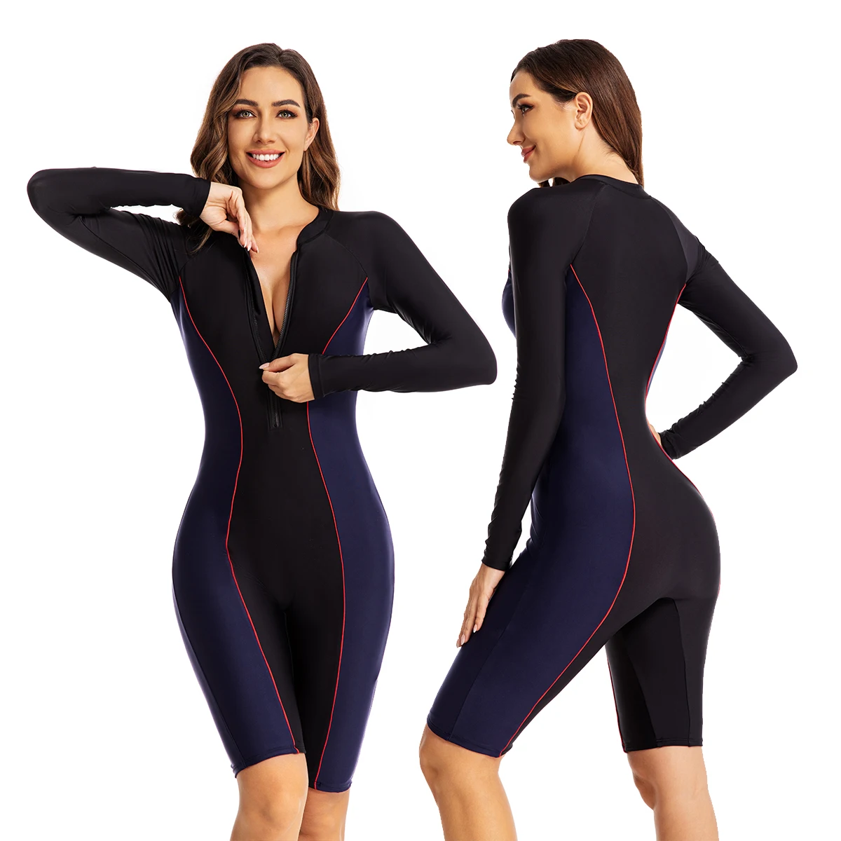 AOSHILI swimsuit swimwear beachwear Custom New Design Woman Wetsuit one piece Type Diving Suit bathing suits rash guard women