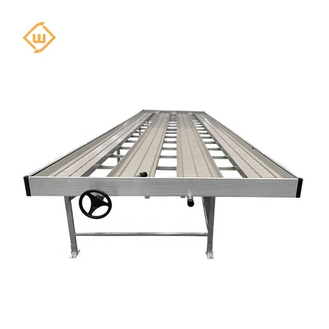 ABS food grade moveable Rolling benches Hydroponic growing tables Farm irrigation flood rolling benches