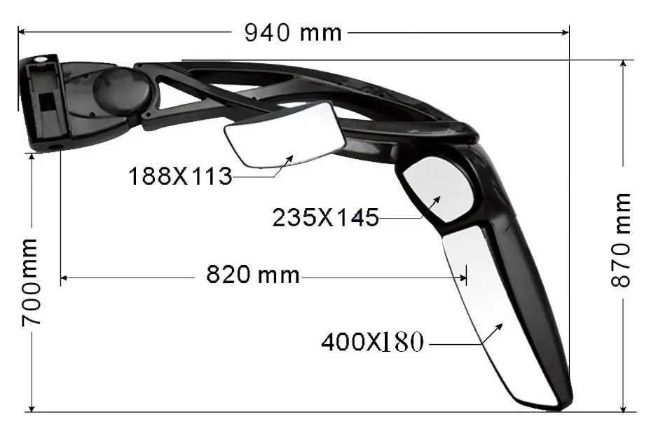 Factory Hot Selling Bus Parts Rearview Mirror Kw63 RGD  For Yutong for Golden Dragon For Benz Bus Body Parts Outside Mirror