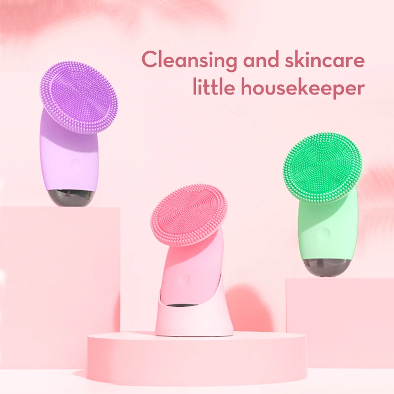 
Vkk Supplier Electric Face Pore Cleanser Skin Care Beauty Facial Cleansing Brush Device 