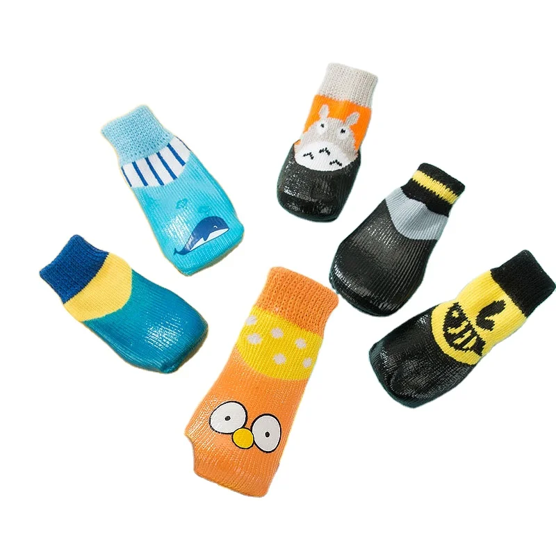 
New Cartoon Waterproof Dog Socks Outdoor Dog Foot Socks Small Dog Non-slip Shoes Pet Supplies 