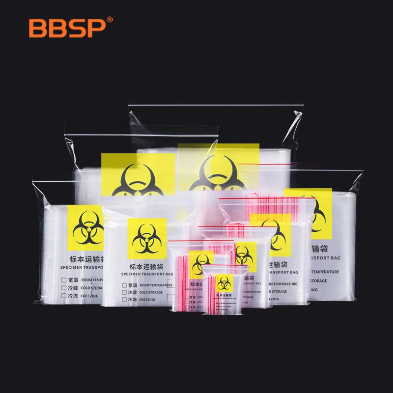 Medical Disposable Supplier Medical Graded Plastic Ziplock Bio-hazard Specimen Bags