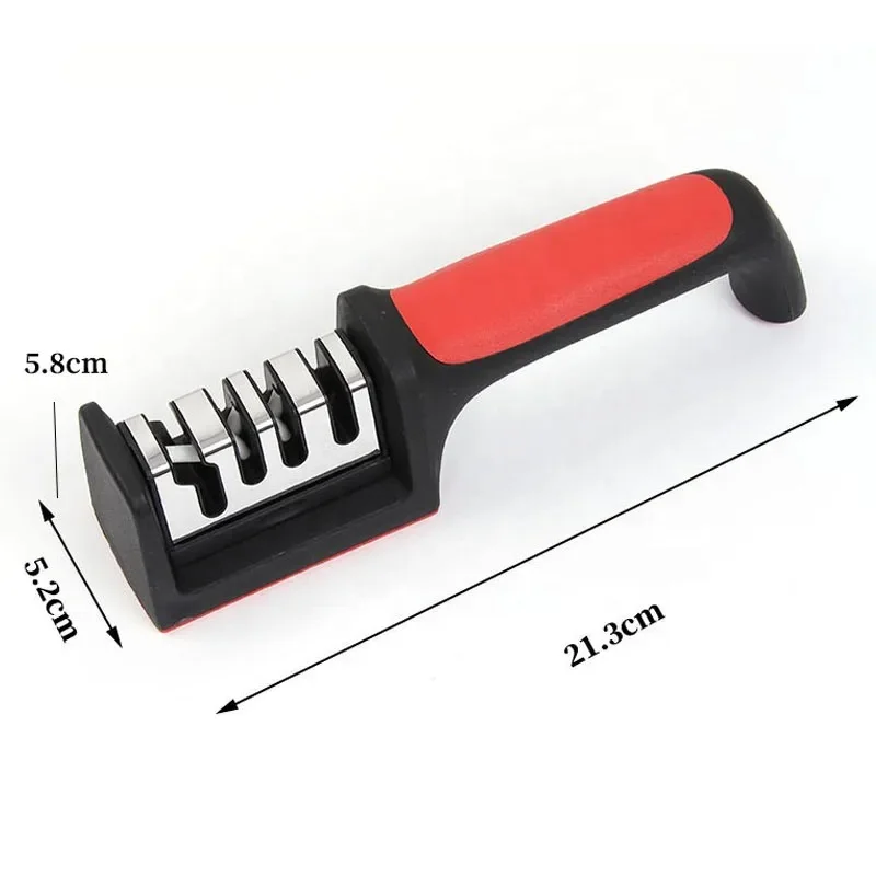 Knife Sharpener Handheld Multi-function 3 Stages Type Quick Sharpening Tool With Non-slip Base Kitchen Knives Accessories Gadget