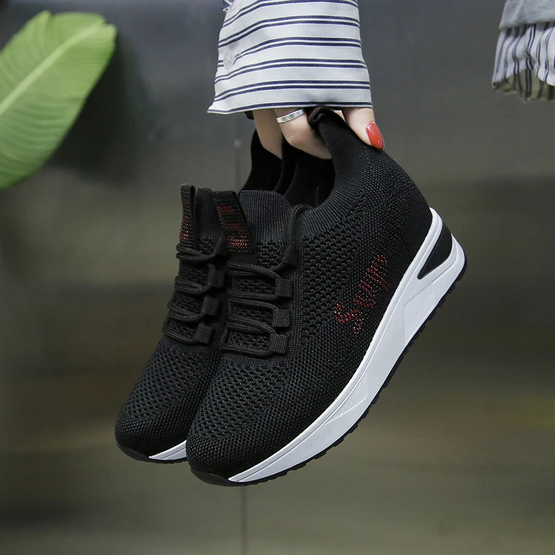 Fashion Lace-Up Closure Type Mesh Breathable Casual Sneakers Women chunky shoes