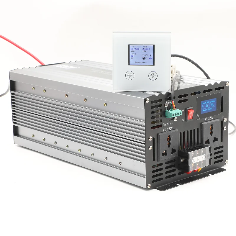Custom high quality 12v or 24v to 110v/220V  pure sine wave inverter 5000w with remote controller