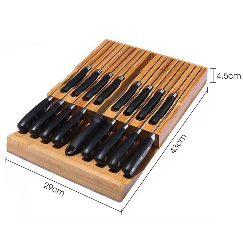 Бесплатная доставка в бамбуковый ящик 12 Держатель для ножей для стейка из вставка для хранения кухня бамбуковый нож Организатор