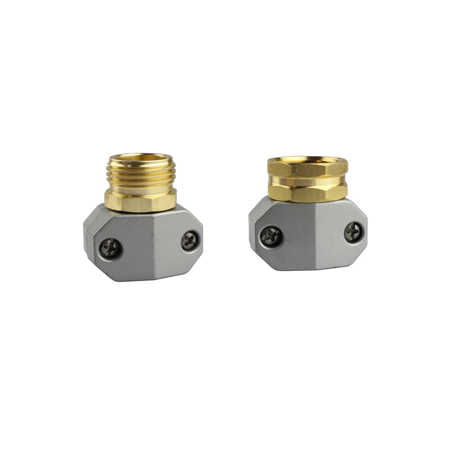 Garden Hose Repair Kit 3/4 Male and Female Solid Aluminum Alloy Mender Tap Connectors