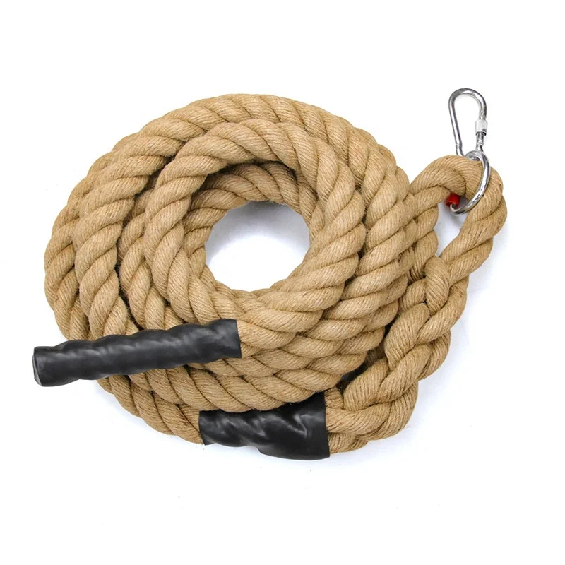 Gym Equipment Climb Rope Dia 50mm Training Rope With Hook Body Building Jute Climbing Rope