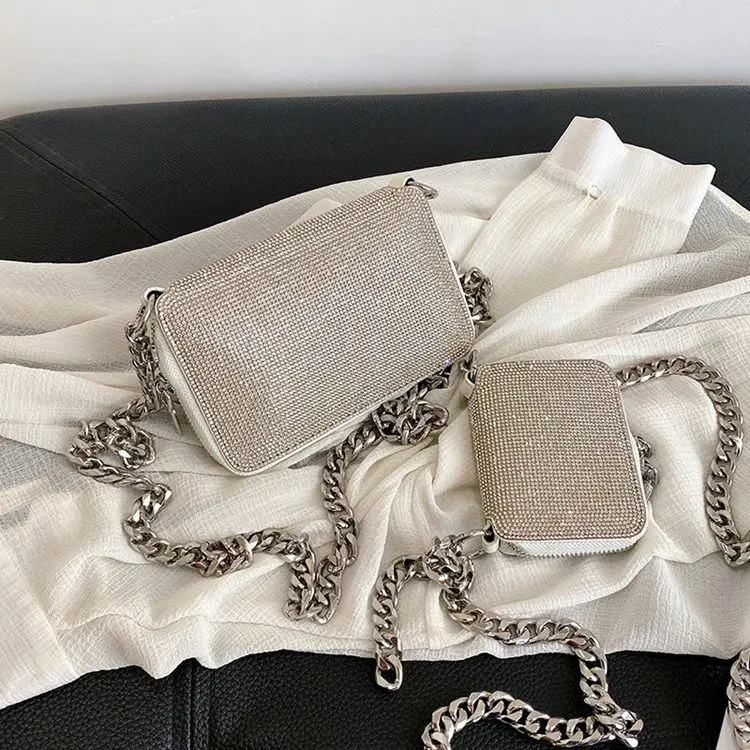 Women Small Shoulder Crossbody Bags 2023 Brand Purses Handbags Gift Luxury Designer Handle Full Diamond Bags Female Totes