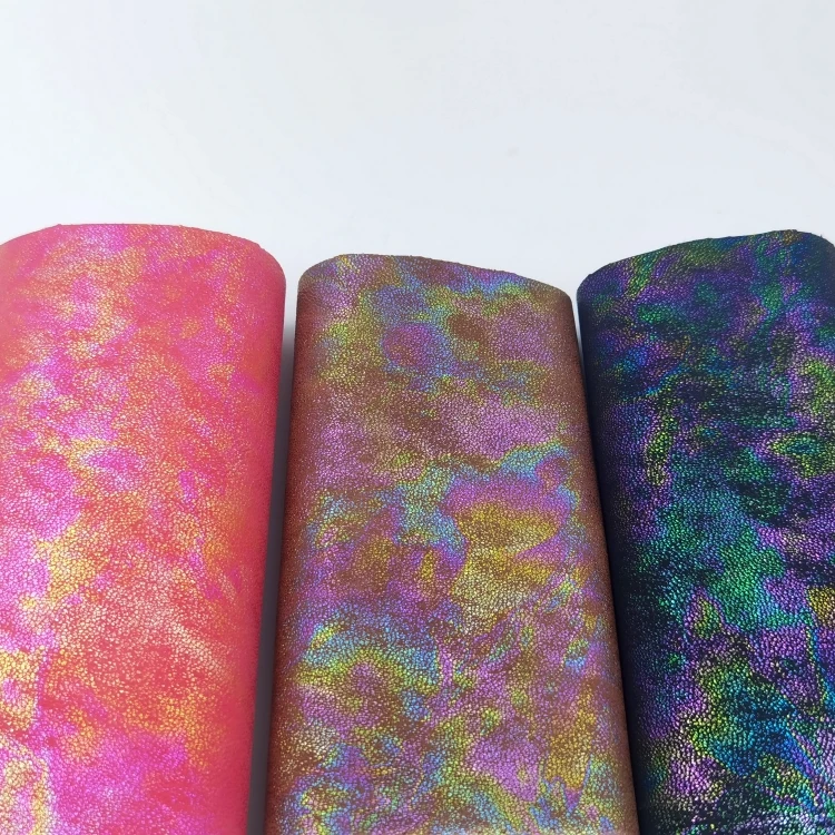 Wholesale Multicolor Rainbow Glitter Fabric 1.0 mm Sequins Pu Leather Wedding Dress Sequin Fabrics and Diy Crafts