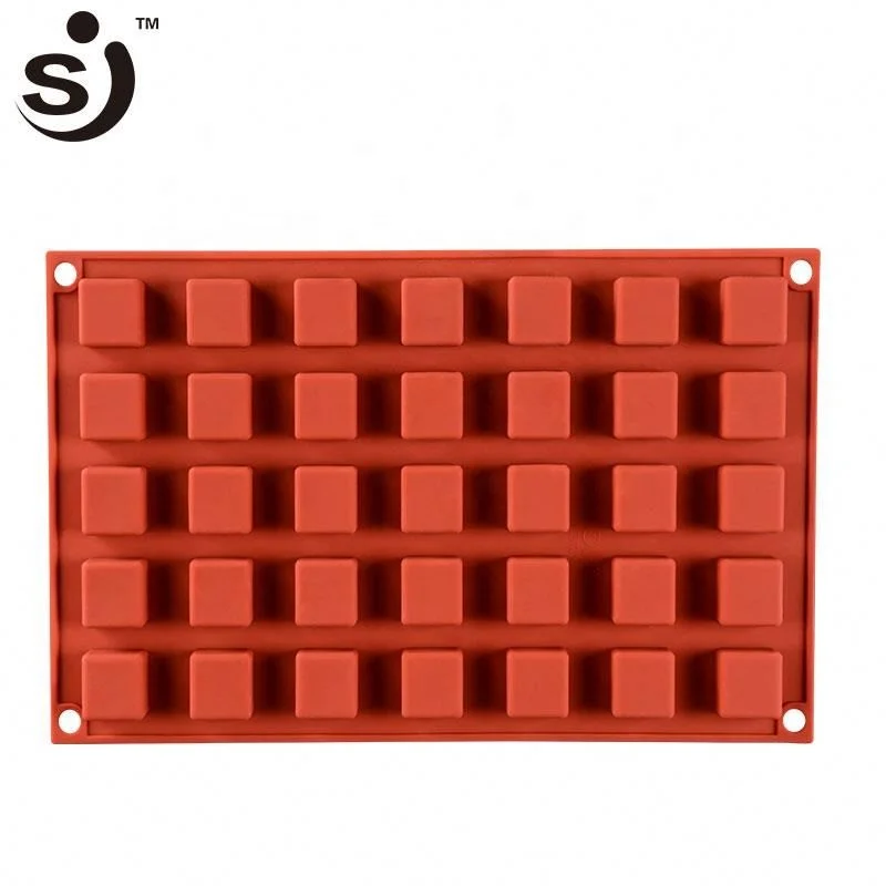 Yiwu Factory Direct Selling 35 Mini Square Mousse Silicone Molds Baking Cake