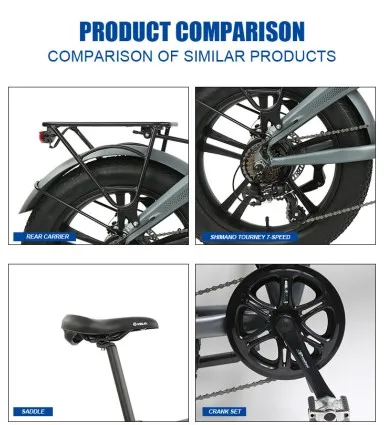 TXED 20 inch electric bike 500w 750w 1000w 7 speed ebike 48v foldable e bike