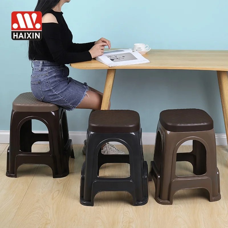BPA free haixing colorful plastic cheap modern square high stool  toilet chair kitchen stools