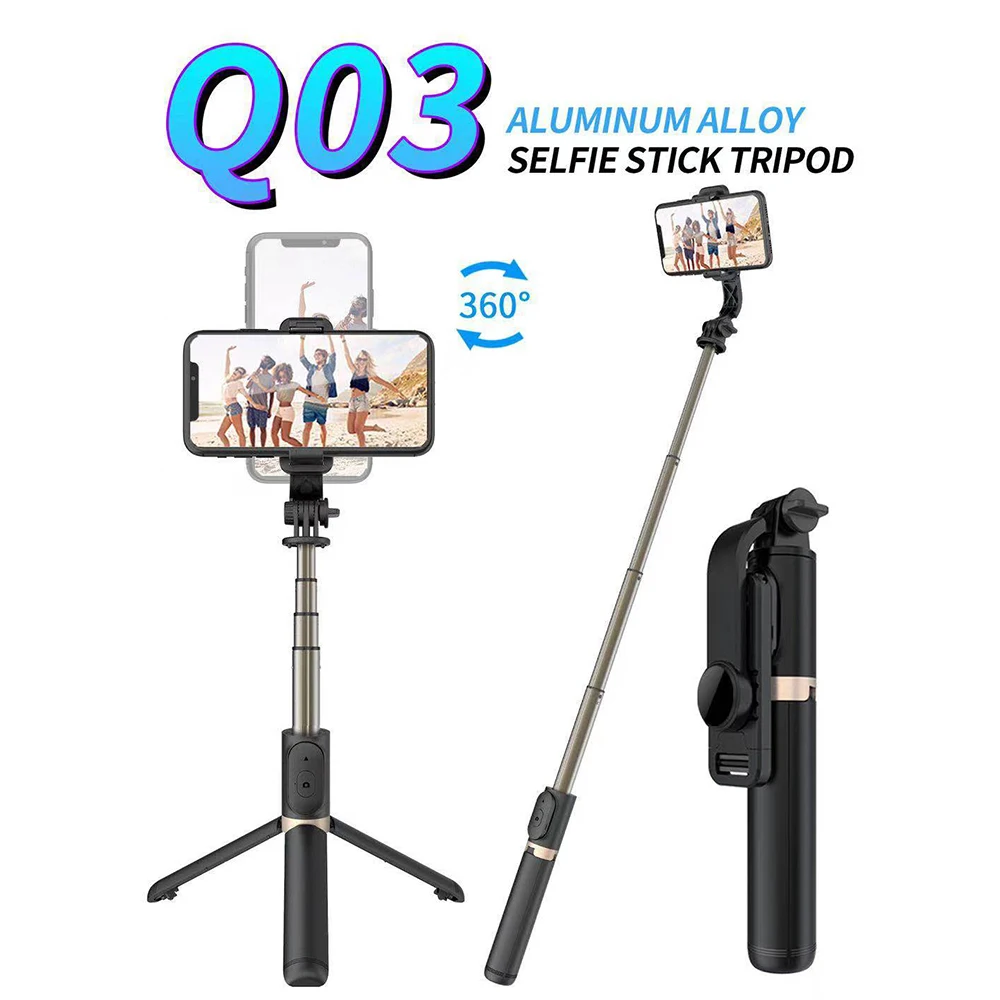 Amazon Hot Q03 Авто Vlog Live 360 Вращение мини смартфон Складная Беспроводная селфи палка Штатив для