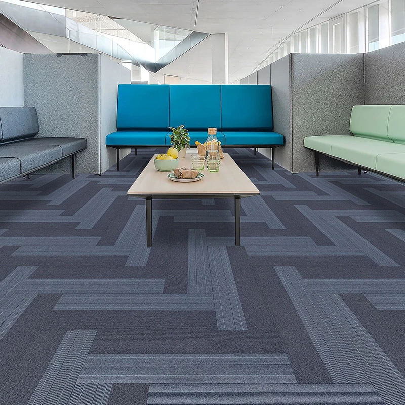 Luxury Removable Carpet Tile 25*100cm Nylon Material PVC Backed Office Modular Carpet
