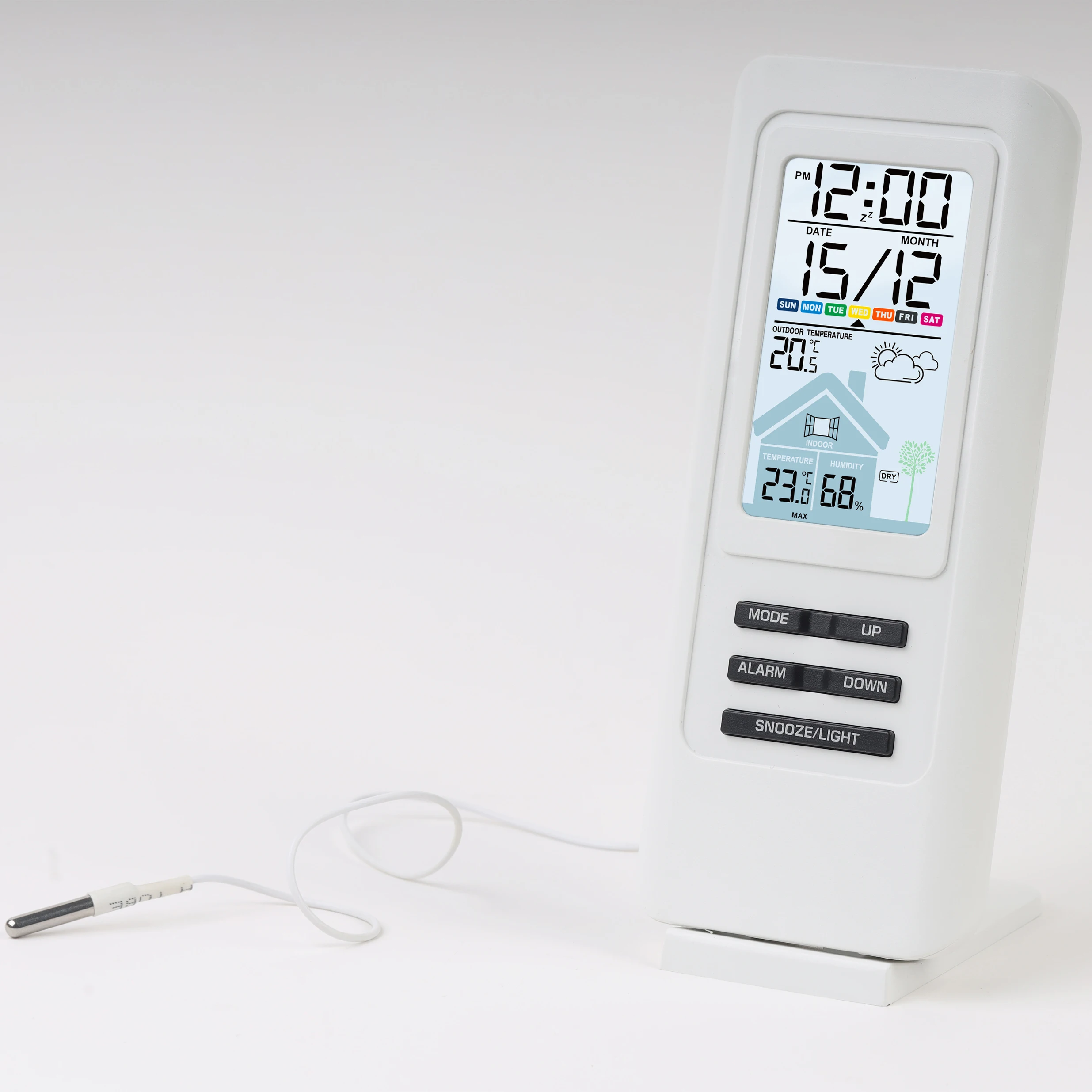 Digital Weather Station Wireless Indoor Outdoor Hygrometer Thermometer Weather Forecast With Wire Probe