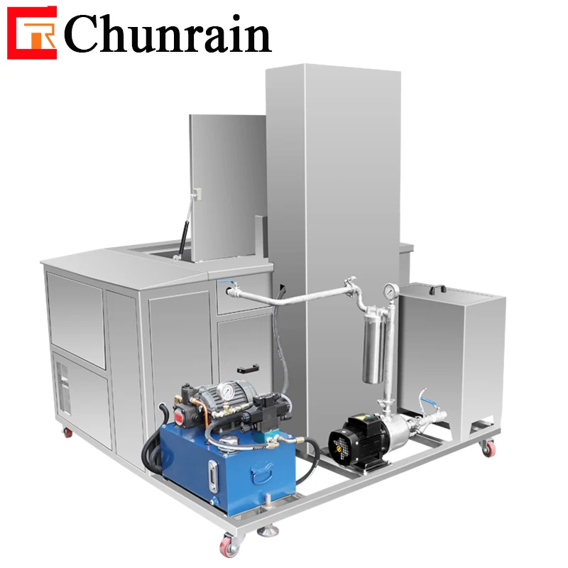 PLC control industrial Ultrasonic Cleaner with Pneumatic Lift for wheel rim diesel engine cylinder head cleaning machine