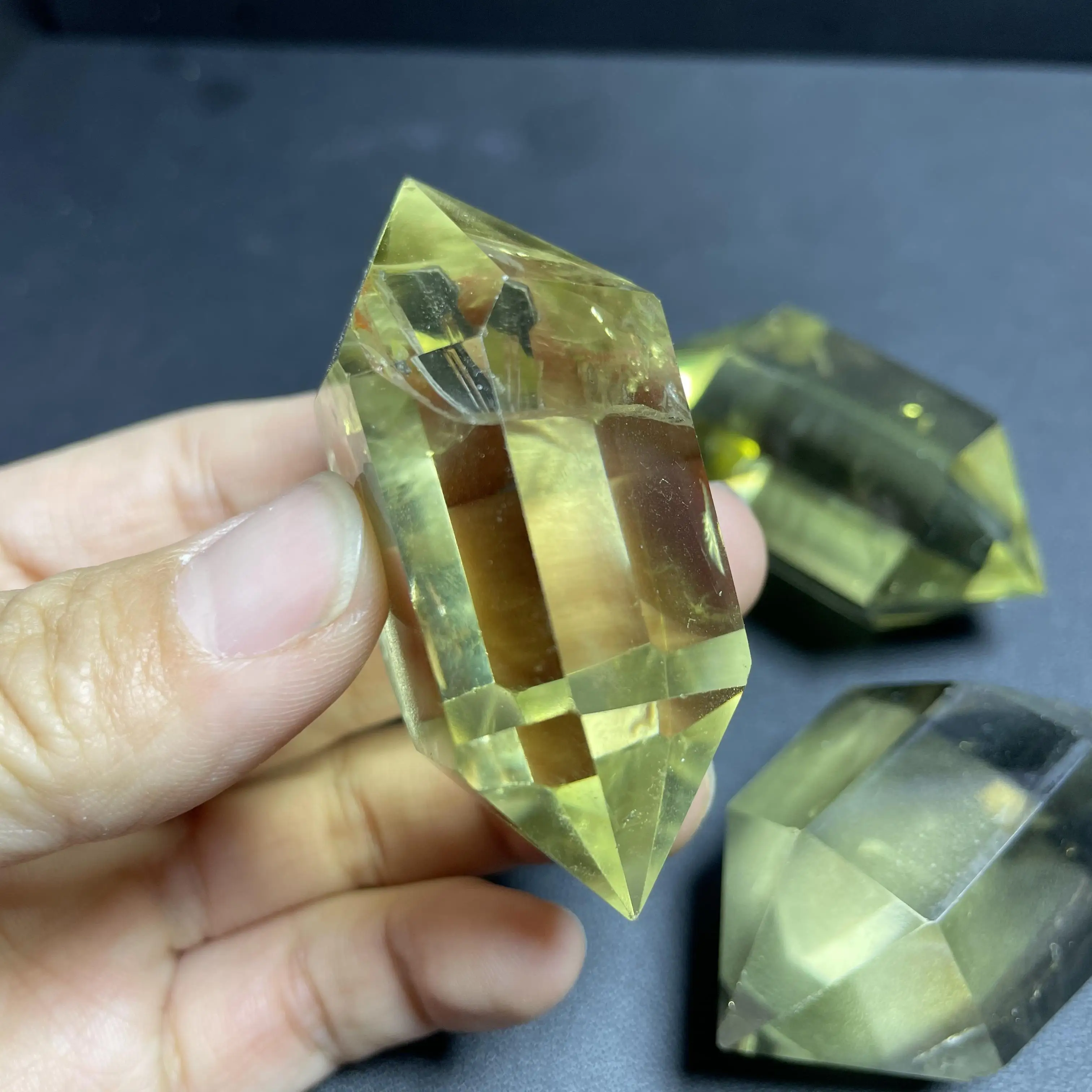 Clear quartz crystal point healings stone natural citrine double terminated Point
