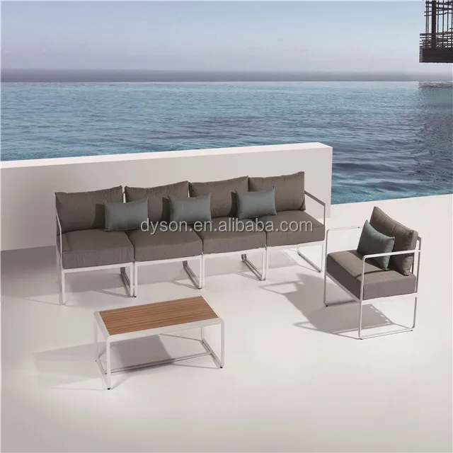 
8 seater sofa set outdoor furniture set patio sofa modern aluminium frame sofa with cushion 