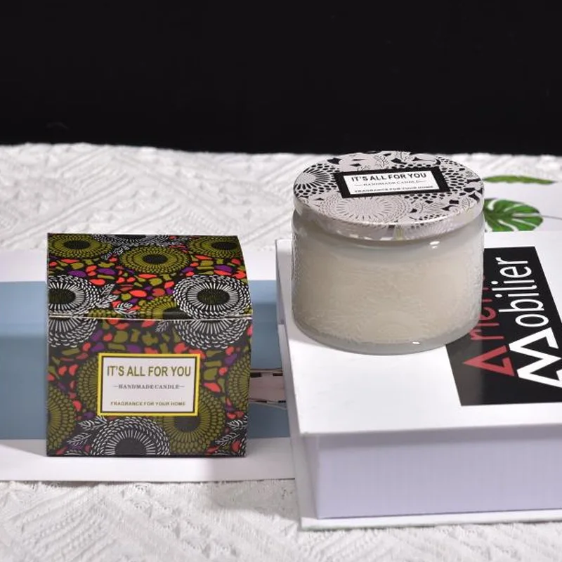 SuXiu OEM soya wax candles Aromatherapy Home room refreshing relief glass candle Holiday gift Smokeless soy wax cylinder incense