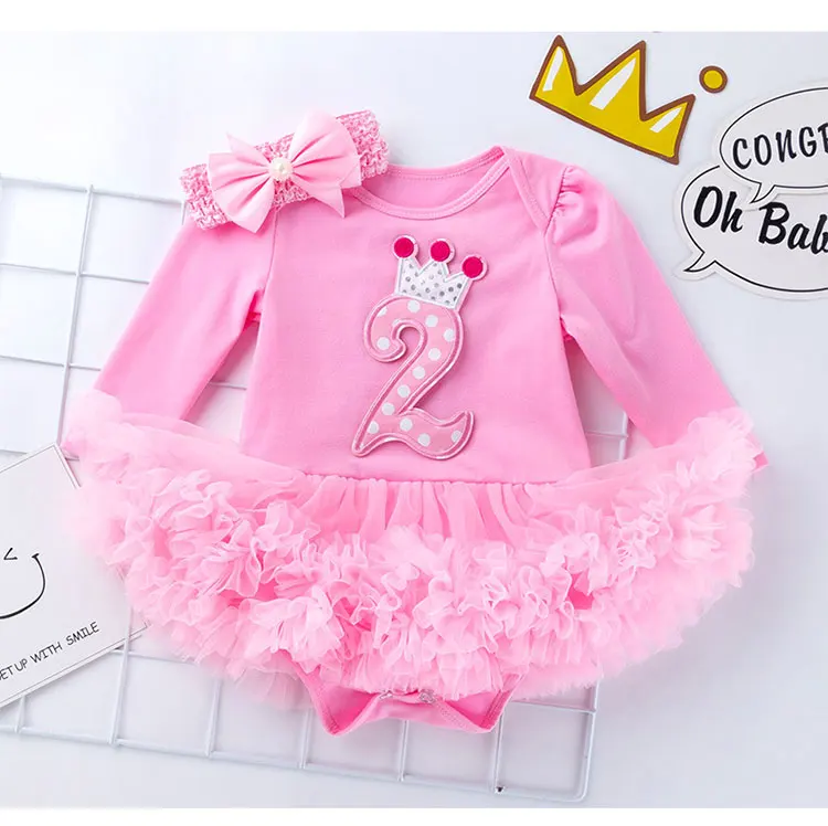 New style 2 years old princess dress for baby girls