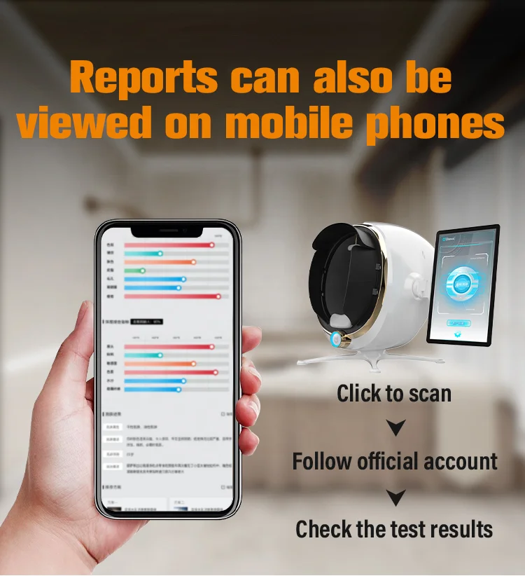 3D Magic Tester Face Acne Scanner Facial Mirror System Dermatoscope Skin Analyzer Machine