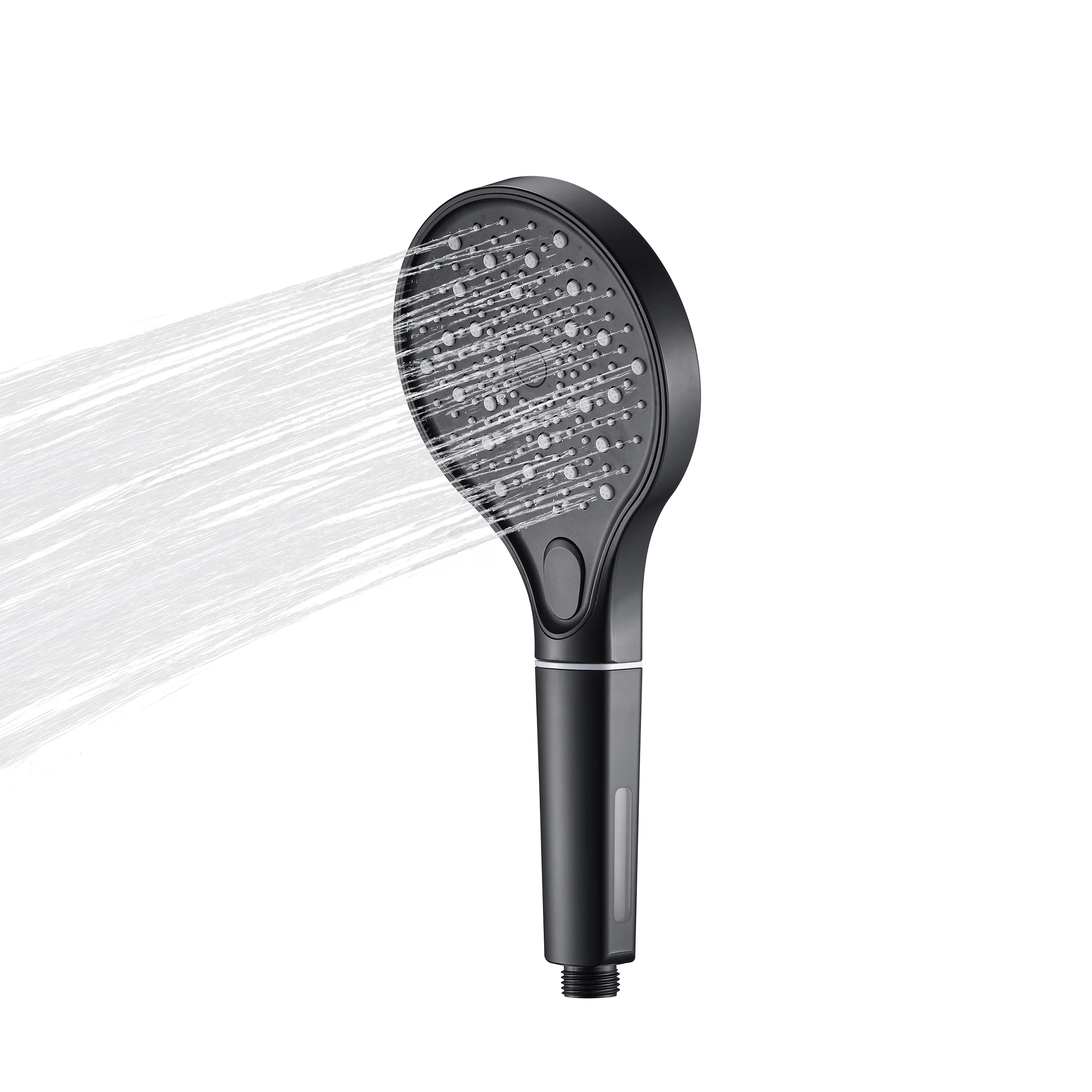 GEE-N Modern Black Filtered 3 Function Button Switching Silicone Spout Big Panel Rainfall Hand Shower Head
