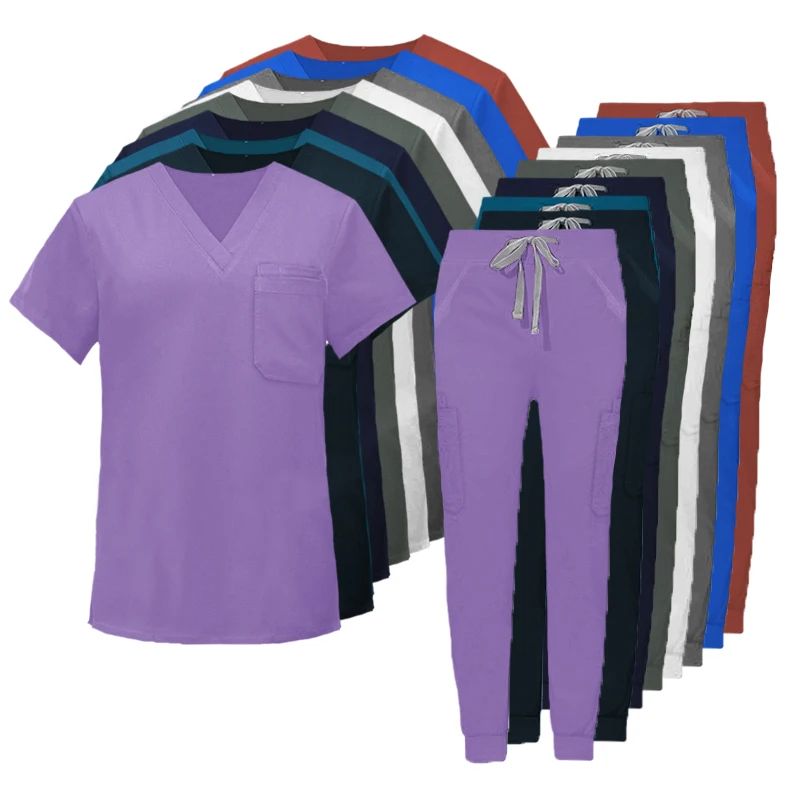 custom designer best quality fashion vet men hospital uniform scrubs for nursing unisex medical scrub suits with 4 way stretch