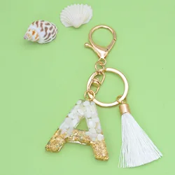 Alphabet Keychain Tassel M Initial Letter Couple Key Chain Bag Charm Pendant Key Ring for Bag Key Blue PS Alloy XP Epoxy 4 Color