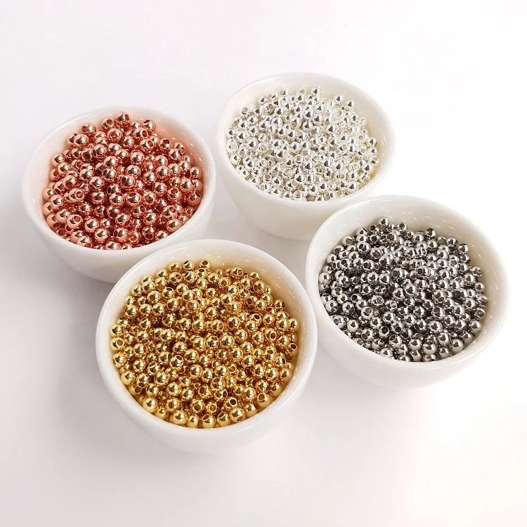 Оптовая продажа, бусины для талии, не линяют, золотые ювелирные бусы для изготовления ювелирных изделий, 18K бусы с золотым напылением