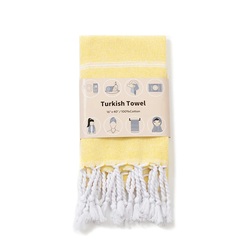 40x100CM Turkish Cotton Kitchen Tea Towel Plain Color Hand Towel Nordic Table Mat Fringe Rectangular Tablecloth Kitchen Supplies