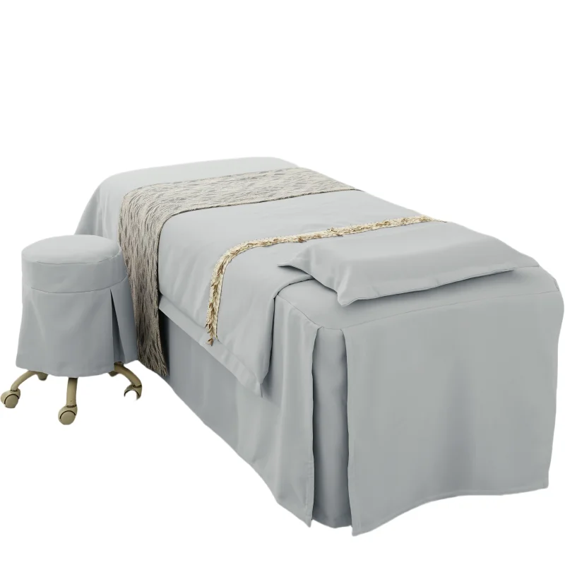 Beauty Salon Spa Massage Table Sheet Set 4 PCS facial bed Cover with Hole BedSkirt Stool Cover Bed Linen Bed Bedspread