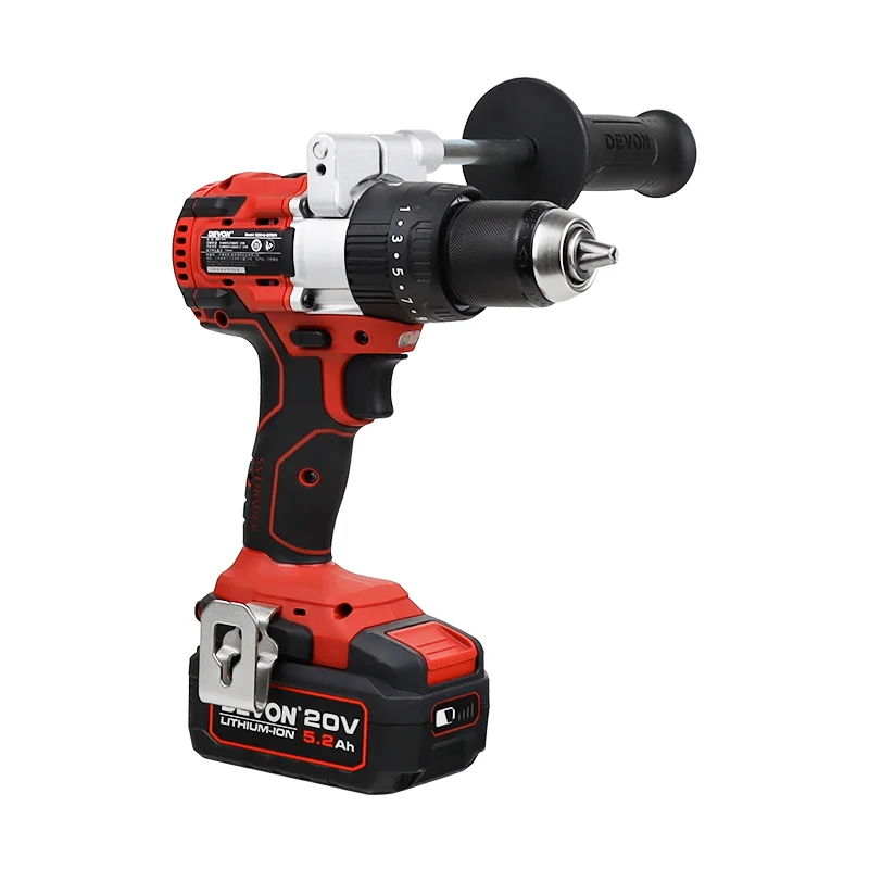 Lithium Battery 20v Electric Drill Brushless Rechargeable Pistol Industrial Grade Impact Drill Power Tool Red Blow Mould Case