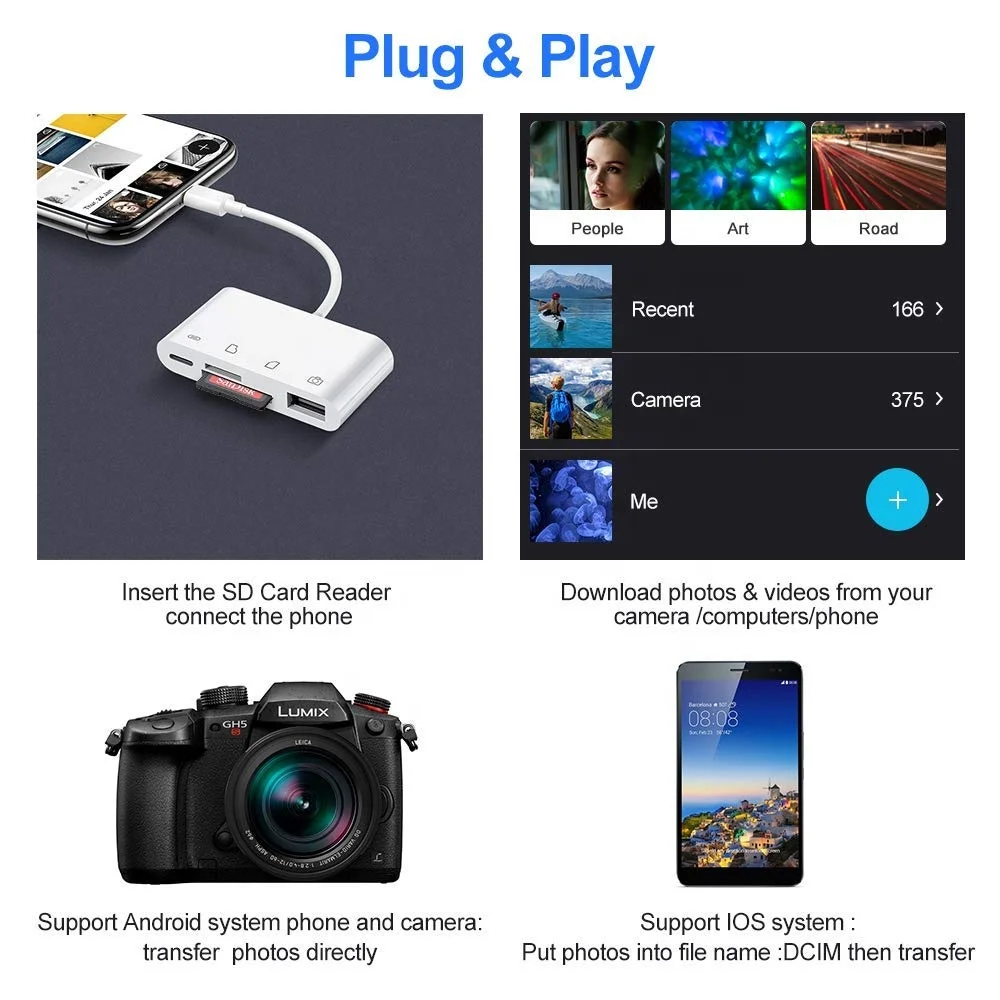  4 в 1 устройство для чтения карт памяти с USB Type C на SD TF компактное совместимое MacBook Air iPad Pro Galaxy S9 и т.