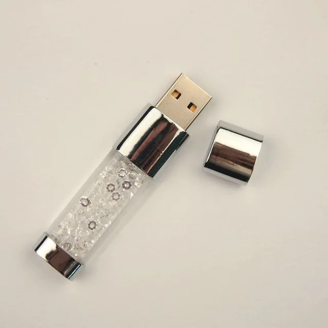 
Crystal LED light Pen drive 4GB 8GB 16GB 32GB gadget USB pendrive 64GB Custom USB Flash Drive usb2.0 PenDrive memory Stick 